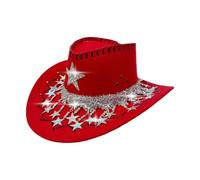 Renchey Chapeau De Cowboy Pour Hommes | Accessoire De Tête À Large Bords Pour Mariage | Chapeau De Cowboy Western À Large Bords - Pour Les Événements À Thème Les Fêtes Noël Halloween Les Discothèques
