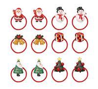 Renchey Christmas Hair Ties,12 Élastiques à Cheveux Bonhommes de Neige - Accessoires pour Cheveux Tresses Filles Femmes Amies Famille Cadeaux Fêtes