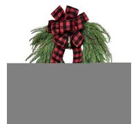Renchey Couronne de Noël | Couronne Artificielle de Noël | Guirlande en Aiguilles de Pin avec Noeud pour Extérieur Porche Saison Hiver