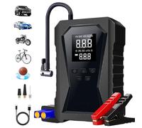 Renchey Démarreur de Voiture Portable | Démarreur de Batterie 12V avec Compresseur d'air | Booster de démarrage sans Fil pour Voiture, Banque d'énergie Intelligente pour Camping Moto Camion