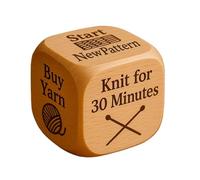 Renchey Dés À Tricoter en Bois,Dés en Bois 6 Faces avec Activités De Gravées - Accessoire Artisanat Outil Tricot pour Artisans Couturières Mères Familles Amies Mamies Passionnées | pour Artisanes