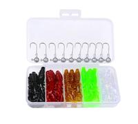 Renchey Leurres Souples pour la Pêche au Bar - Kit Leurres Souples Truite Arc-en-avec Hameçons Intégrés -, Jigs et Équipement pour Eau Douce, Eau Salée, Lac, Mer et Aventures en Plein