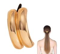 Renchey Manchette pour queue de cheval, manchette pour queue de cheval en métal | Manchette poney double arche,Manchette de cheveux élastique Ellipse à la mode, couvre-chef creux géométrique,