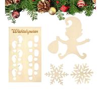 Renchey Pochoir à empreinte de fée, flocons de neige en bois pour l'artisanat | Gnomes en bois à peindre | Décorations d'hiver de pochoirs de fée d'empreinte inachevée de Noël pour la maison