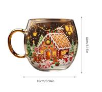 Renchey Tasse En Verre De Noël - Tasses à Thé pour Fêtes en Verre - Tasse Festive 30cl pour Boissons Chaudes et Froides Chocolat Chaud Latté