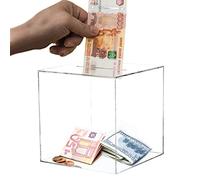 Renchey Tirelire en Acrylique, Tirelire Transparente, Grande Tirlire en Acrylique Inouvrable, Tirelire sans Ouverture Banque D'épargne, Tirelire Enfant Adulte Cadeau d'anniversaire(12 * 12 * 12CM)