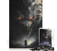 Rencontre avec Un Loup pour Adultes Puzzle de 1000 pièces Stimule l'esprit, apaise Les Moments de détente Découpe Nette Cadeau mémorable (38x26cm)