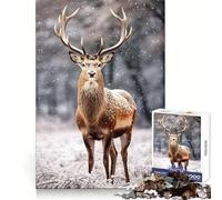 Rencontre en forêt enneigée Puzzle de 1000 pièces pour Adultes Jeu de réflexion Passe-Temps la Maison Bords Nets Joli Cadeau (50x75cm)