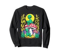 Rencontre Extraterrestre avec Champignons Champ de maïs scène de Clair de Lune Sweatshirt