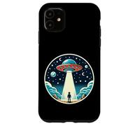 Rencontre OVNI vintage avec un vaisseau spatial extraterrestre humain Coque pour iPhone 11