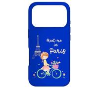Rencontrez-Moi à Paris Jolie Fille à vélo Tour Eiffel Design Coque pour iPhone 17 Pro