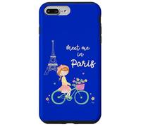 Rencontrez-Moi à Paris Jolie Fille à vélo Tour Eiffel Design Coque pour iPhone 7 Plus/8 Plus