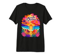Rencontrez-Moi au Paradis Tropical Beach Sunset T-Shirt Haut de Gamme