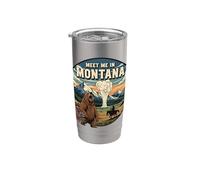 Rencontrez-moi dans le Montana Bear Mountains Nature Design Gobelet isotherme en acier inoxydable double paroi