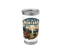Rencontrez-moi dans le Montana Bear Mountains Nature Design Gobelet isotherme en acier inoxydable double paroi