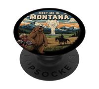 Rencontrez-Moi dans Le Montana Bear Mountains Nature Design PopSockets PopGrip Adhésif