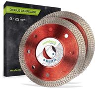 rendech® Disque Diamant 125 mm Carrelage pour Grès Cérame, Céramique, Porcelaine, Granit - Disque Carrelage avec Technologie d´ornement | Lot de 2