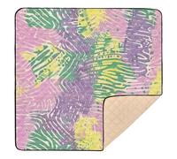 Rendered in Green Peach and Purple Grand tapis de jeu élégant pour bébé pour intérieur et extérieur confortable respirant rembourré pour bébé tout-petit 127 x 127 cm