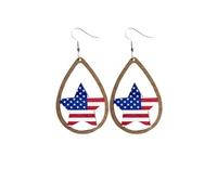 Rendez la fête de l'Indépendance encore plus spéciale! De petites boucles d'oreilles exquises à ne surtout pas manquer! Boucles d'oreilles bohème (C, 8x3cm)