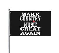 Rendez la musique country à nouveau géniale avec un drapeau décoratif extérieur de qualité supérieure de 3 x 5 pieds en forme de cœur - Couleurs vives, coupe-vent et résistant à l'eau - Idéal pour le