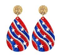 Rendez le jour de l'indépendance encore plus ! Boucles d'oreilles petites et exquises à ne pas manquer. Boucles d'oreilles en or durable, 3x3cm, Plastique