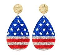 Rendez le jour de l'indépendance encore plus ! Boucles d'oreilles petites et exquises à ne pas manquer. Boucles d'oreilles en or durable, 3x3cm, Plastique