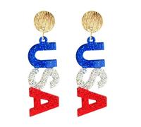 Rendez le Jour de l'Indépendance encore plus spécial! Ces petites boucles d'oreilles raffinées sont à ne pas manquer! Boucles d'oreilles argent (B, 3x3cm)
