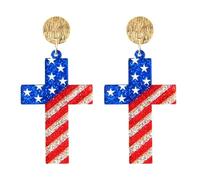 Rendez le Jour de l'Indépendance encore plus spécial! Ces petites boucles d'oreilles raffinées sont à ne pas manquer! Boucles d'oreilles légères (A, 3x3cm)