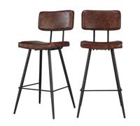 Rendez vous déco Lot de 2 chaises de Bar mi-Hauteur 66 cm en Cuir synthétique Marron