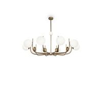 Rendez-Vous Maytoni Modern - Rendez-vous Modern Rendez-vous Plafonnier suspendu en laiton à 10 ampoules avec abat-jour en verre