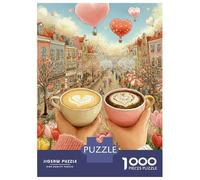 Rendez-Vous Romantique Autour d'un café 1000 Pièces Coffret Puzzle Puzzle Carton Premium - Seniors Passionnés, Concentration, Cadeau Maison Neuve Et Loisirs Indoor 38x26cm/1000pcs