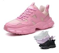RenDiuJups Baskets de Sécurité Femme à Coque Acier - Chaussures de Travail Antidérapantes Légères & Respirantes - pour Chantier, Construction et Métiers Manuels(Pink,39 EU)