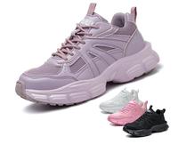 Baskets de Sécurité Femme à Coque Acier - Chaussures de Travail Antidérapantes Légères & Respirantes - pour Chantier, Construction et Métiers Manuels(Purple,42 EU)