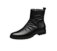 RenDiuJups Bottes for Hommes décontracté en Cuir for Hommes Robe Haute Bottine, Bottes Courtes décontractées d'affaires de Mode d'hiver(Four-Season Style,EU41)