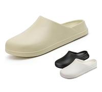 RenDiuJups Chaussures de Chef Anti-Dérapantes Imperméables - pour Femmes et Hommes, Respirantes et Confortables, Idéales pour Cuisiniers Professionnels, Restaurant, Sécurité en Cuisine(Beige,44/45)