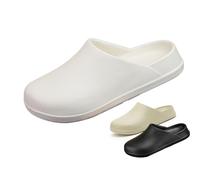 RenDiuJups Chaussures de Chef Anti-Dérapantes Imperméables - pour Femmes et Hommes, Respirantes et Confortables, Idéales pour Cuisiniers Professionnels, Restaurant, Sécurité en Cuisine(White,42/43)