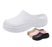 RenDiuJups Chaussures de Cuisine Anti-Dérapantes Professionnelles pour Hommes & Femmes - Clogs de Sécurité Respirants pour Restaurant, Cuisiniers - Anti-Glisse, Confortables(White,35-36)