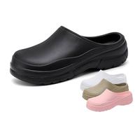 RenDiuJups Chaussures de Cuisine Anti-Dérapantes Professionnelles pour Hommes & Femmes - Clogs de Sécurité Respirants pour Restaurant, Cuisiniers - Anti-Glisse, Confortables(Black,35-36)