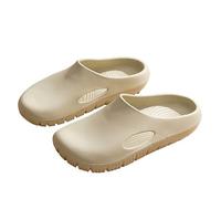 RenDiuJups Chaussures de Jardin Unisexes à Enfiler - Sabots de Cuisine Anti-Dérapants Résistants à l'Huile, Légeres et Imperméables pour Jardinage et Restauration(BEIGE,36-37)