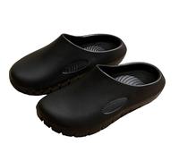 RenDiuJups Chaussures de Jardin Unisexes à Enfiler - Sabots de Cuisine Anti-Dérapants Résistants à l'huile, Légeres et Imperméables pour Jardinage et Restauration(Black,38-39)