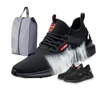 RenDiuJups Chaussures de Sécurité à Coque Acier Homme Sneakers de Travail Légères Anti-Perforation & Antidérapantes Pour Chantier, Entrepôt et Industrie(A,41 EU)