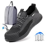 RenDiuJups Chaussures de Sécurité à Coque Acier Homme Sneakers de Travail Légères Anti-Perforation & Antidérapantes Pour Chantier, Entrepôt et Industrie(C,39 EU)