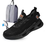 RenDiuJups Chaussures de Sécurité Homme/Femme Légère à Embout Acier - Antidérapantes, Anti-Perforation et Confortables - Respirantes avec Grands Trous - Taille Grande - Idéales pour l'Été(B,41 EU)