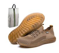 RenDiuJups Chaussures imperméables à Bout en Acier for Hommes, Chaussures de Travail, Baskets de sécurité légères, Confortables, Anti-Perforation, Baskets de sécurité(B,10US=EU(44))