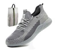 RenDiuJups Chaussures imperméables à Bout en Acier for Hommes, Chaussures de Travail, Baskets de sécurité légères, Confortables, Anti-Perforation, Baskets de sécurité(C,9US=EU(43))