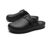 RenDiuJups Sandales Chirurgicales Médicales - Chaussons Antidérapants pour Médecins/Infirmières, Chaussures Bloc Opératoire Imperméables, Unisexe - Respirantes et Hygiéniques(Black,44 EU)