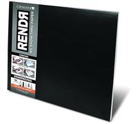 RENDR No Show Thru Carnet de croquis pour dessin, double face, anti-bavure, 27,9 x 35,6 cm, sans acide et sans lignine, 80 pages perforées, tous supports, poids lourd 180 g/m²