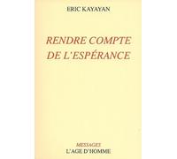 Rendre compte de l'espérance