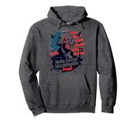 Rendre George Washington Fier Sweat à Capuche, Unisexe pour Adultes, Chiné Foncé, XL