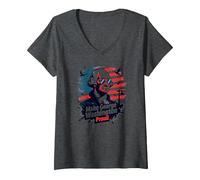 Rendre George Washington Fier T-Shirt avec Col en V, Femme, Chiné Foncé, XXL